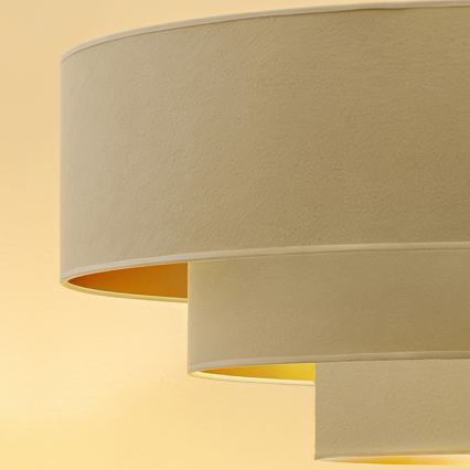 Brilagi - Ljuskrona med vajerupphängning LUNETA 3xE27/60W/230V Ø 80 cm krämvit/guld