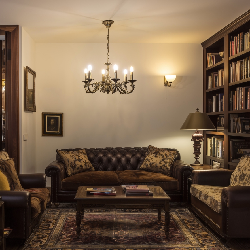 Brilagi - Ljuskrona på kedja CLASSIC 6xE14/60W/230V mässing