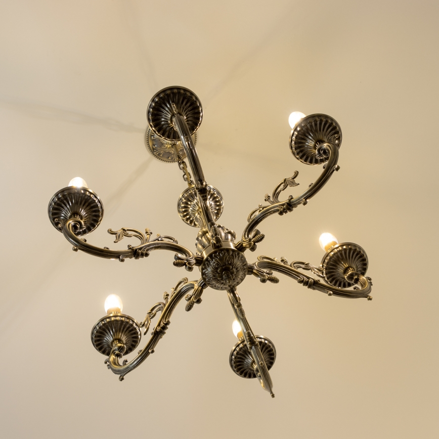 Brilagi - Ljuskrona på kedja CLASSIC 6xE14/60W/230V mässing