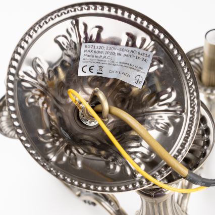 Brilagi - Ljuskrona på kedja CLASSIC 6xE14/60W/230V mässing