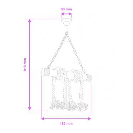 Brilagi - Ljuskrona på kedja KOS 4xE27/60W/230V bok