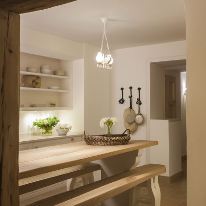 Brilagi - Ljuskrona på kedja QUEEN 2xE14/40W/230V bok/grädde