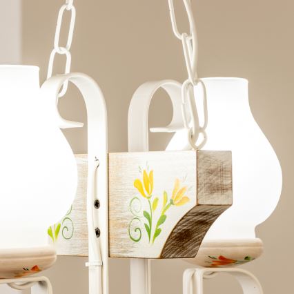 Brilagi - Ljuskrona på kedja QUEEN 2xE14/40W/230V bok/grädde