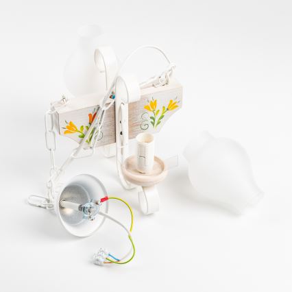 Brilagi - Ljuskrona på kedja QUEEN 2xE14/40W/230V bok/grädde