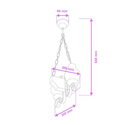 Brilagi - Ljuskrona på kedja QUEEN 2xE14/40W/230V bok/grädde
