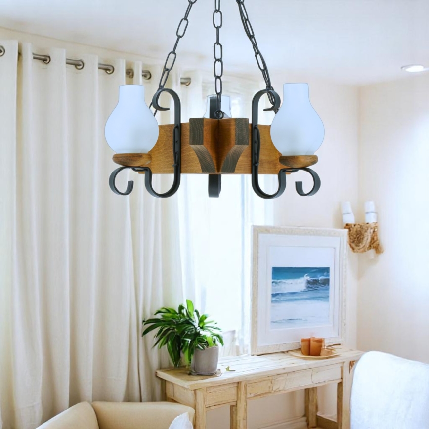 Brilagi - Ljuskrona på kedja QUEEN 3xE14/40W/230V bok