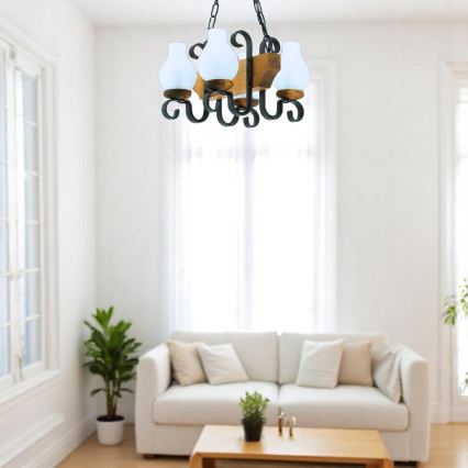 Brilagi - Ljuskrona på kedja QUEEN 4xE14/40W/230V bok