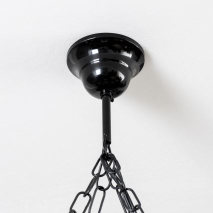 Brilagi - Ljuskrona på kedja QUEEN 4xE14/40W/230V bok/valnöt