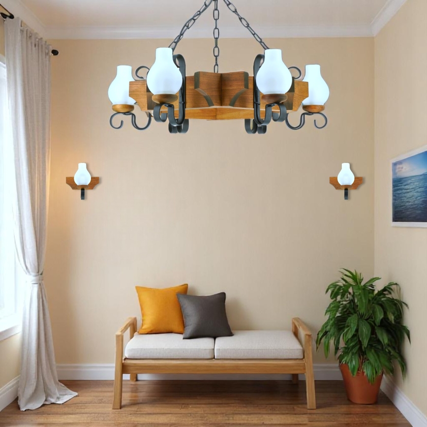 Brilagi - Ljuskrona på kedja QUEEN 6xE14/40W/230V bok