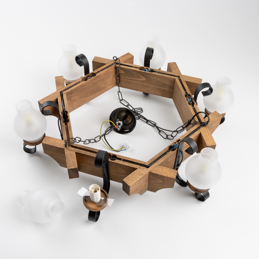 Brilagi - Ljuskrona på kedja QUEEN 6xE14/40W/230V bok