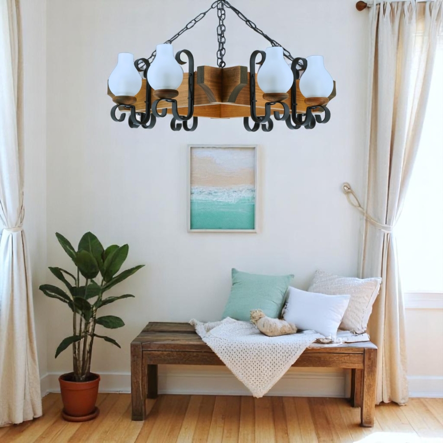 Brilagi - Ljuskrona på kedja QUEEN 8xE14/40W/230V bok