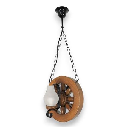 Brilagi - Ljuskrona på kedja ROATA 2xE14/40W/230V bok/valnöt