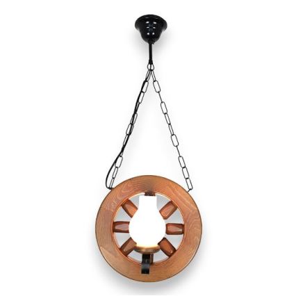 Brilagi - Ljuskrona på kedja ROATA 2xE14/40W/230V bok/valnöt