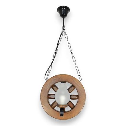 Brilagi - Ljuskrona på kedja ROATA 2xE14/40W/230V bok/valnöt