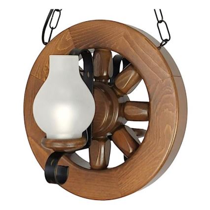 Brilagi - Ljuskrona på kedja ROATA 2xE14/40W/230V bok/valnöt