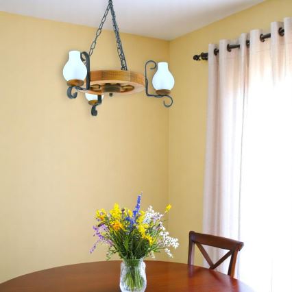 Brilagi - Ljuskrona på kedja ROATA 3xE14/40W/230V bok