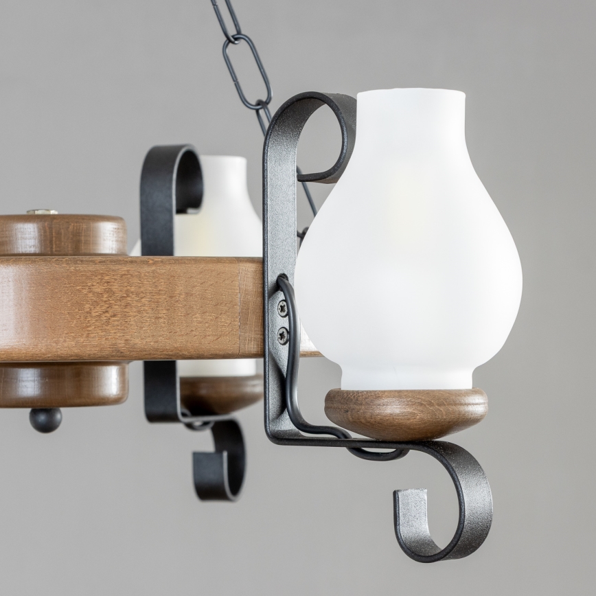 Brilagi - Ljuskrona på kedja ROATA 3xE14/40W/230V bok/valnöt