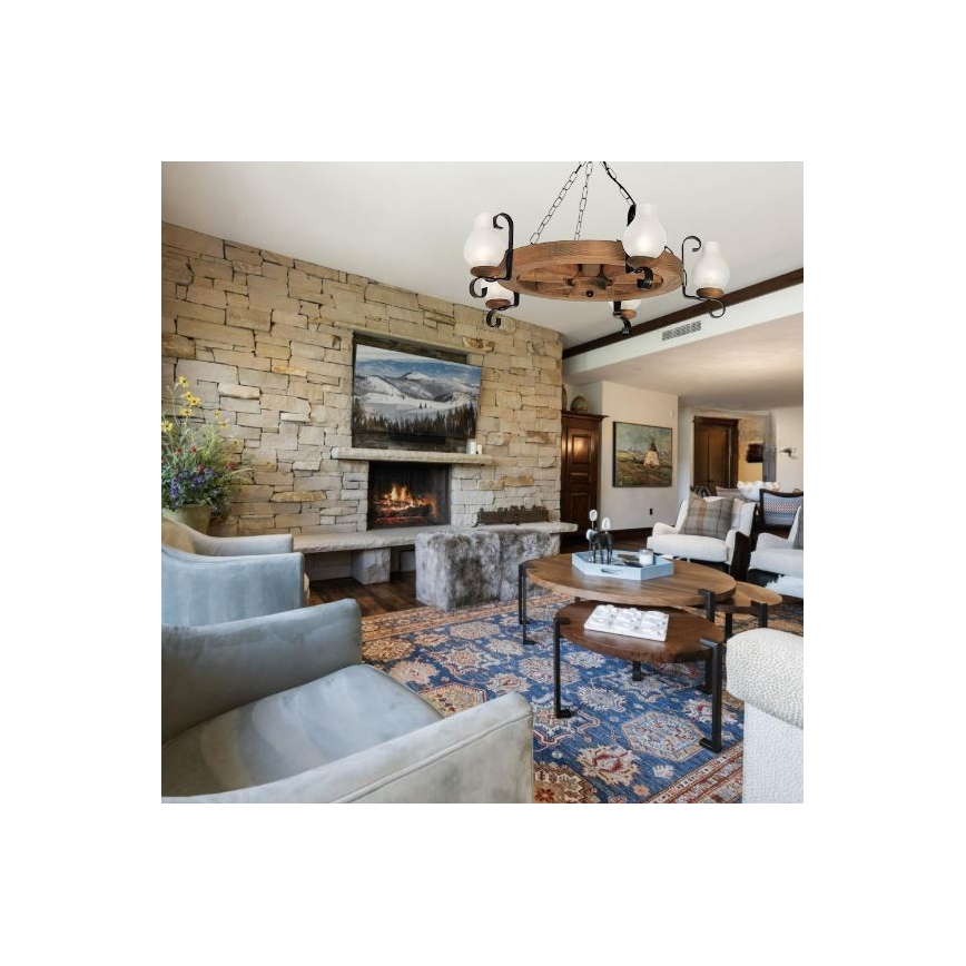 Brilagi - Ljuskrona på kedja ROATA 5xE14/40W/230V bok