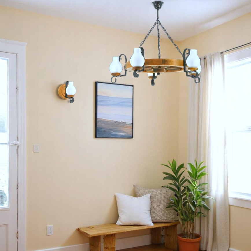 Brilagi - Ljuskrona på kedja ROATA 5xE14/40W/230V bok