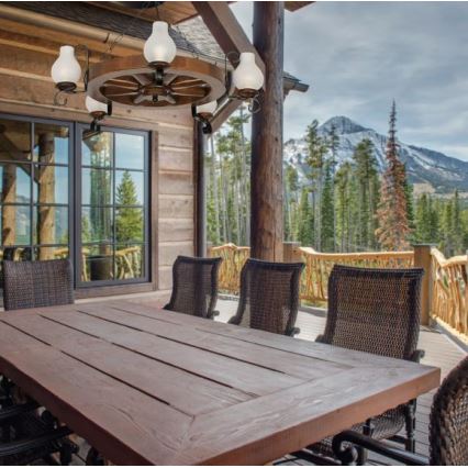 Brilagi - Ljuskrona på kedja ROATA 5xE14/40W/230V bok/valnöt