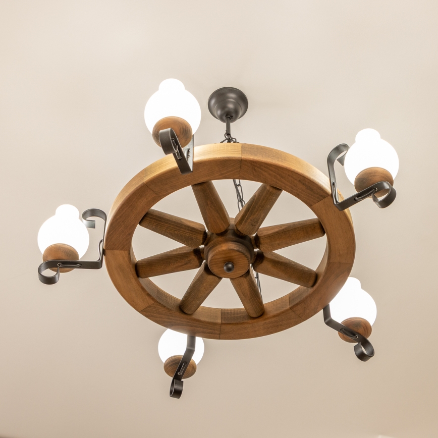 Brilagi - Ljuskrona på kedja ROATA 5xE14/40W/230V Ø 70 cm bok