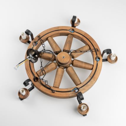 Brilagi - Ljuskrona på kedja ROATA 5xE14/40W/230V Ø 70 cm bok