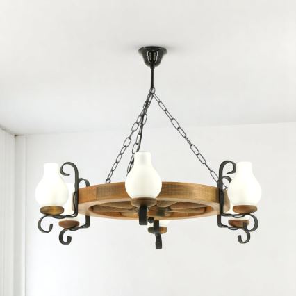 Brilagi - Ljuskrona på kedja ROATA 6xE14/40W/230V bok