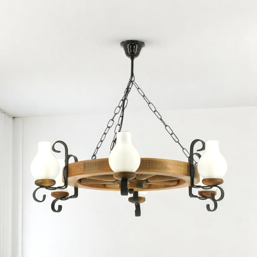 Brilagi - Ljuskrona på kedja ROATA 6xE14/40W/230V bok