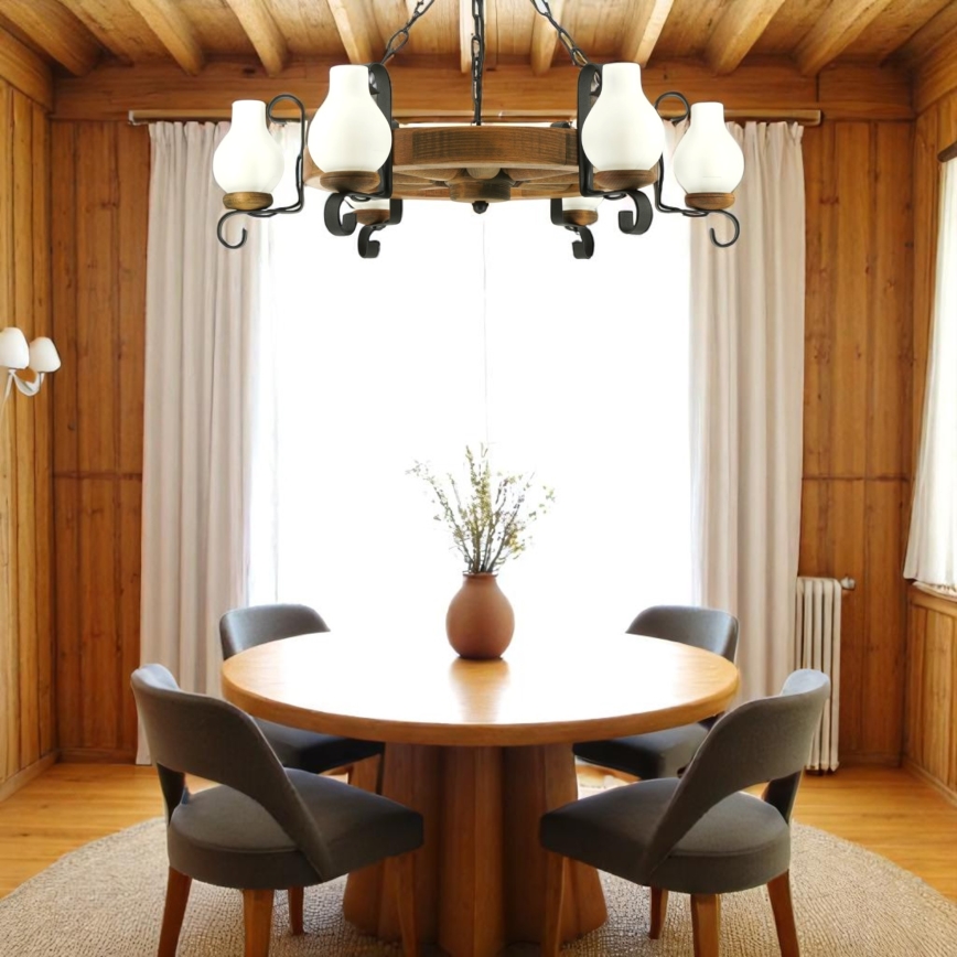 Brilagi - Ljuskrona på kedja ROATA 6xE14/40W/230V bok