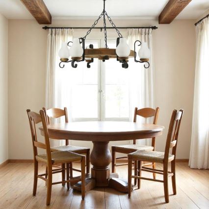 Brilagi - Ljuskrona på kedja ROATA 6xE14/40W/230V bok