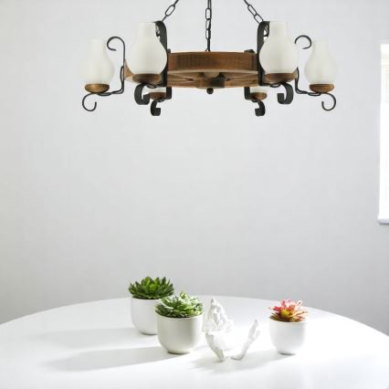 Brilagi - Ljuskrona på kedja ROATA 6xE14/40W/230V bok