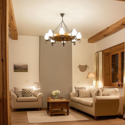 Brilagi - Ljuskrona på kedja ROATA 8xE14/40W/230V Ø 70 cm bok