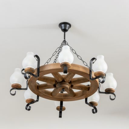 Brilagi - Ljuskrona på kedja ROATA 8xE14/40W/230V Ø 70 cm bok