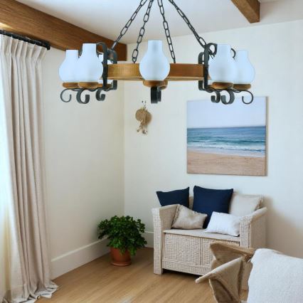 Brilagi - Ljuskrona på kedja ROATA 8xE14/40W/230V Ø 70 cm bok