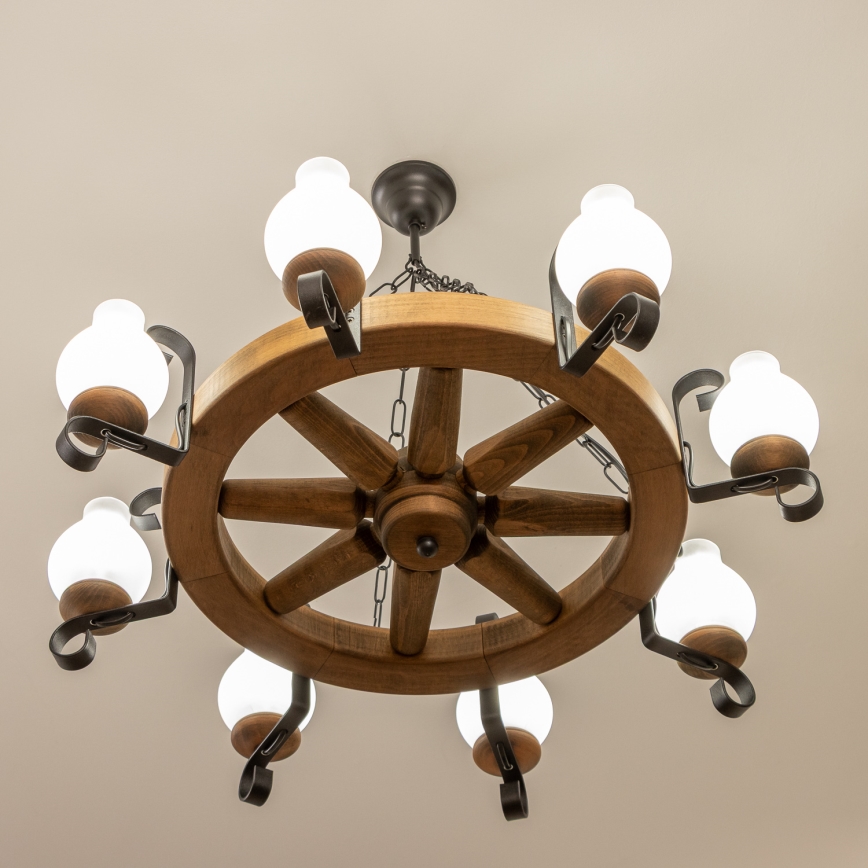 Brilagi - Ljuskrona på kedja ROATA 8xE14/40W/230V Ø 70 cm bok