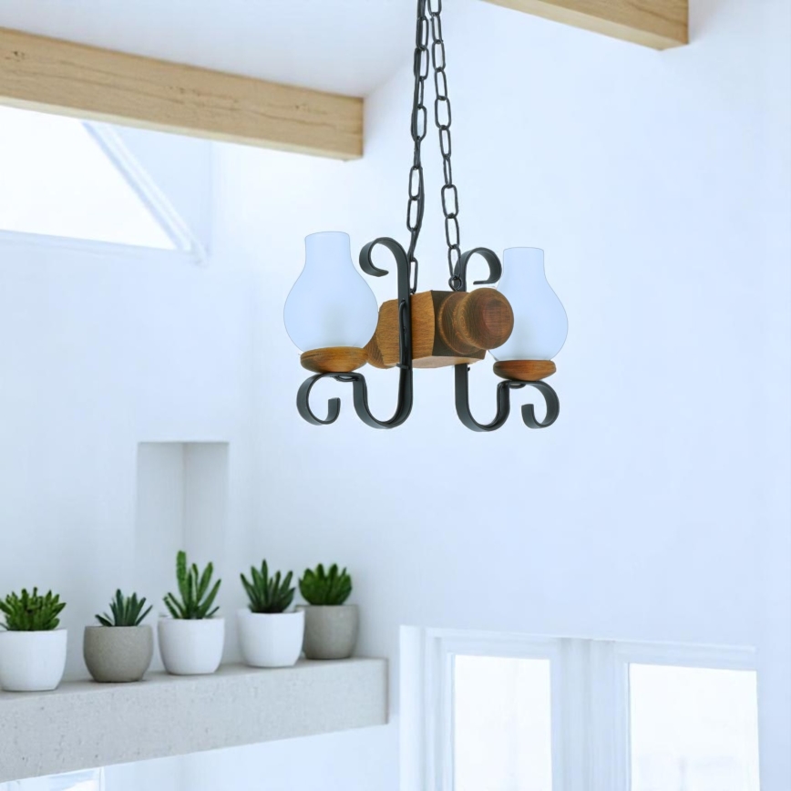 Brilagi - Ljuskrona på kedja RUSTIC 2xE14/40W/230V bok