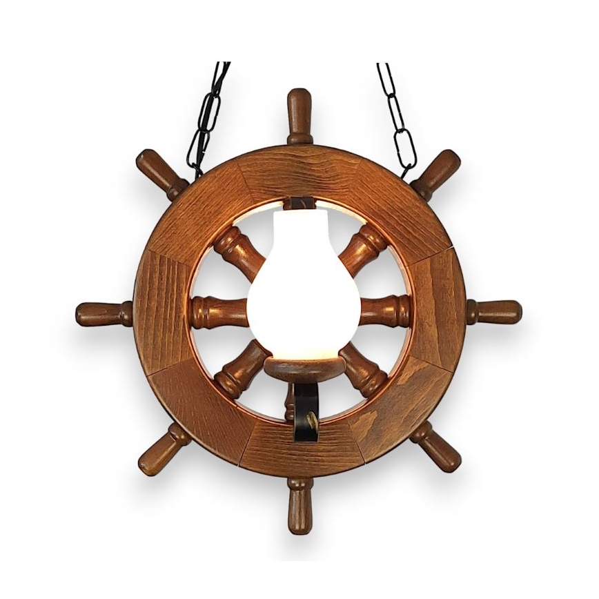 Brilagi - Ljuskrona på kedja TIMONA 2xE14/40W/230V bok/valnöt