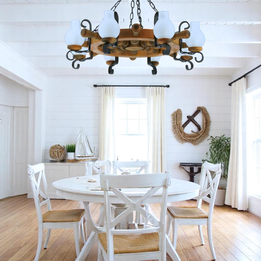 Brilagi - Ljuskrona på kedja TIMONA 8xE14/40W/230V bok