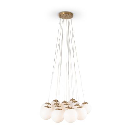 Brilagi - Ljuskrona på vajer GLOBE 15xE14/15W/230V vit