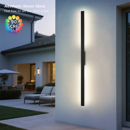 Brilagi - LED utomhusväggarmatur LUNA LED/30W/230V 4000K IP65 150 cm svart CRI 90