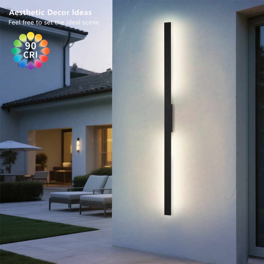 Brilagi - LUNA utomhus väggarmatur LED/30W/230V 3000K IP65 150 cm svart CRI 90