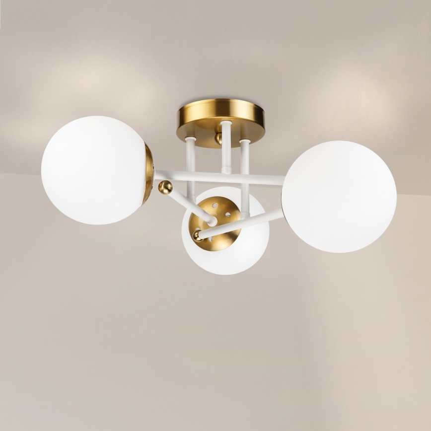 Brilagi - MALIVA ytmonterad taklampa 3xE14/15W/230V guld/vit