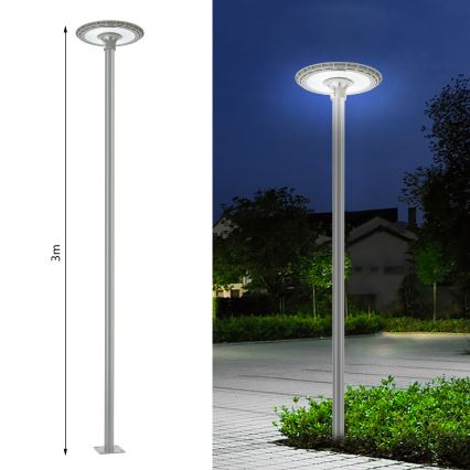 Brilagi – Metallstång till URBAN-stolpe för utomhusbelysning, 3 m, Ø 58 mm, grå