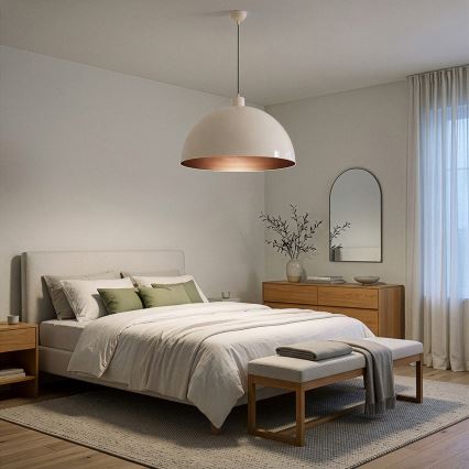 BRILAGI - METALO LED-pendel på kabel, 1xE27/40W/230V, Ø 60 cm, beige/koppar