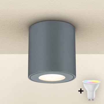 Brilagi - MIA LED RGBW dimbar utomhusarmatur 1xGU10/4,8W/230V 3000K 84x80 mm antracit IP54 + fjärrkontroll