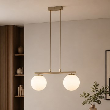 BRILAGI - MILO pendellampa med vajer 2xE27/60W/230V beige/guld