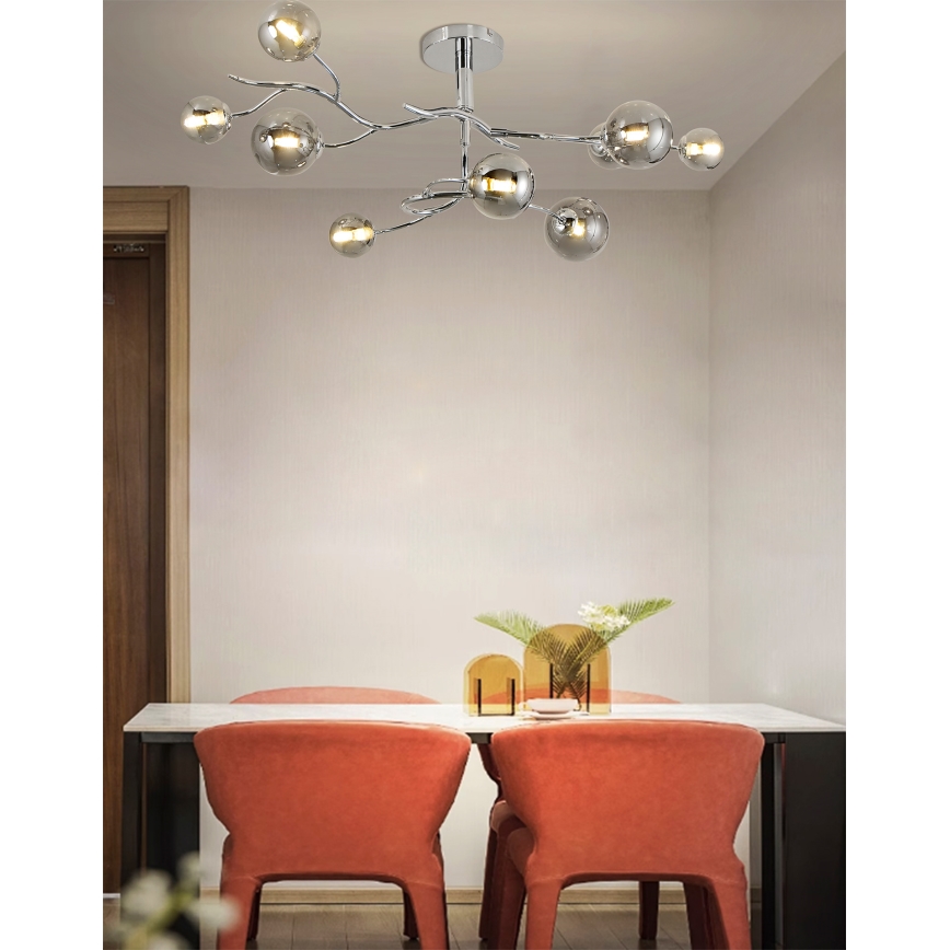 Brilagi - MISTEL LED ytmonterad taklampa 9xG9/3W/230V svart krom/rökfärgad