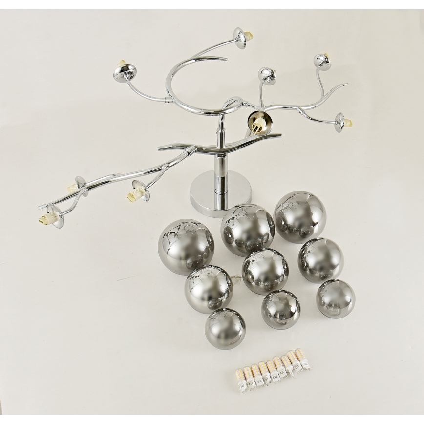 Brilagi - MISTEL LED ytmonterad taklampa 9xG9/3W/230V svart krom/rökfärgad