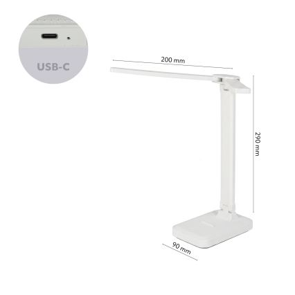 Brilagi - MODO DUO dimbar LED-skrivbordslampa LED/8W/5V 3000/4000/6500K vit