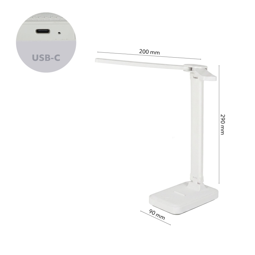 Brilagi - MODO DUO dimbar LED-skrivbordslampa LED/8W/5V 3000/4000/6500K vit